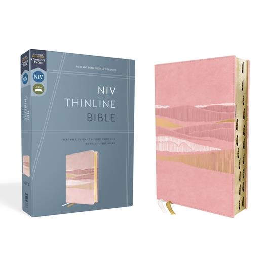 Niv, Thinline Bible, Leathersoft, Pink, Red Letter, Thumb Indexed, Comfort Print