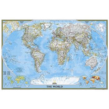 National Geographic: World Classic Wall Map - Laminated (Poster Size: 36 X 24 Inches)