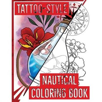 Tattoo-Style nautical coloring book