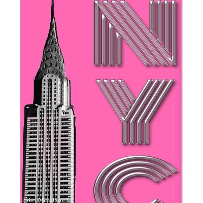 Hot Pink New York City Chrysler Building creative drawing journal