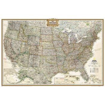 National Geographic: United States Executive Wall Map (Poster Size: 36 X 24 Inches)