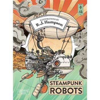 Steampunk Robots Coloring Book