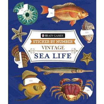 Brain Games - Sticker by Number - Vintage: Sea Life (28 Images to Sticker)