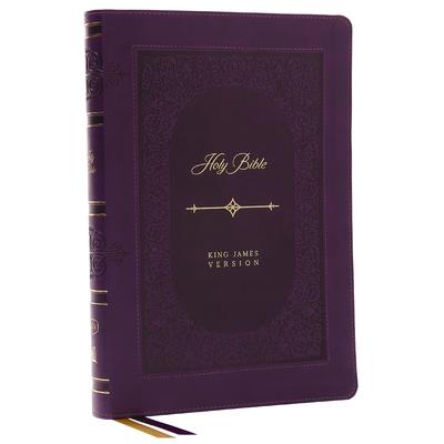KJV Bible, Giant Print Thinline Bible, Vintage Series, Leathersoft, Purple, Red Letter, Thumb Indexed, Comfort Print: King James Version