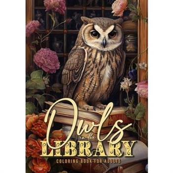 Owln in the Library Coloring Book for Adults