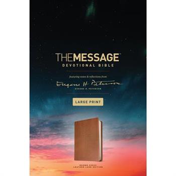 The Message Devotional Bible, Large Print (Leather-Look, Brown)
