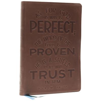 Nkjv, Thinline Bible, Verse Art Cover Collection, Genuine Leather, Brown, Red Letter, Comfort Print
