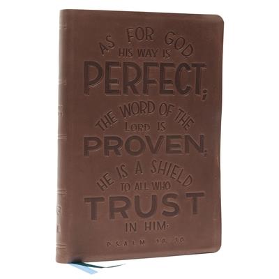 Nkjv, Thinline Bible, Verse Art Cover Collection, Genuine Leather, Brown, Thumb Indexed, Red Letter, Comfort Print