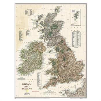 National Geographic: Britain and Ireland Executive Wall Map - Laminated (23.5 X 30.25 Inches)
