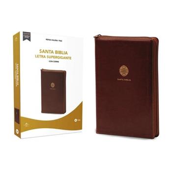 Rvr60 Santa Biblia Letra Supergigante, Leathersoft, Caf矇 C/Cierre