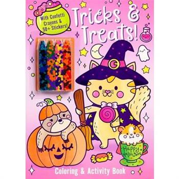 Tricks & Treats! Coloring & Activity Book with Confetti Crayons & 50+ Stickers!