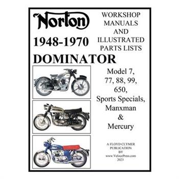 Norton 1949-1970 Dominator Workshop Manuals & Illustrated Parts Lists Model 7, 77, 88, 99, 650, Sports Specials, Manxman & Mercury