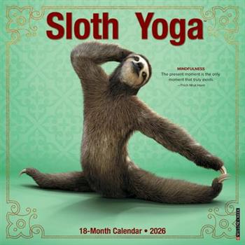 Sloth Yoga 2026 12 X 12 Wall Calendar