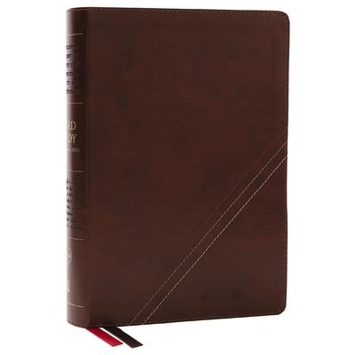 Nkjv, Word Study Reference Bible, Leathersoft, Brown, Red Letter, Thumb Indexed, Comfort Print