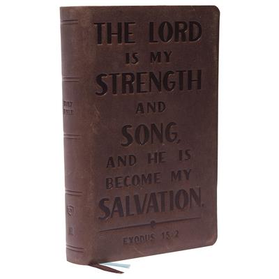 Kjv, Personal Size Reference Bible, Verse Art Cover Collection, Genuine Leather, Brown, Red Letter, Thumb Indexed, Comfort Print