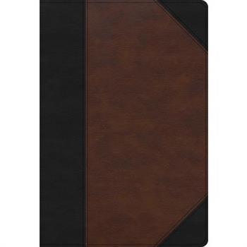 CSB Super Giant Print Reference Bible, Black/Brown Leathertouch, Indexed