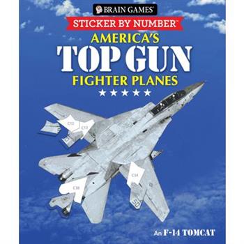 Brain Games - Sticker by Number: America’s Top Gun Fighter Planes (28 Images to Sticker)