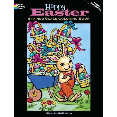 Happy Easter Stained Glass Coloring Book