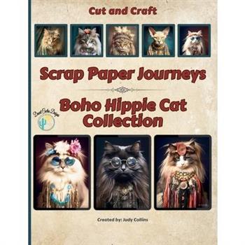 Scrap Paper Journeys - Boho Hippie Cat Collection Cut and Craft