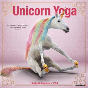 Unicorn Yoga 2026 12 X 12 Wall Calendar
