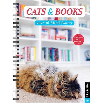 Cats & Books 16-Month 2024 Planner Calendar