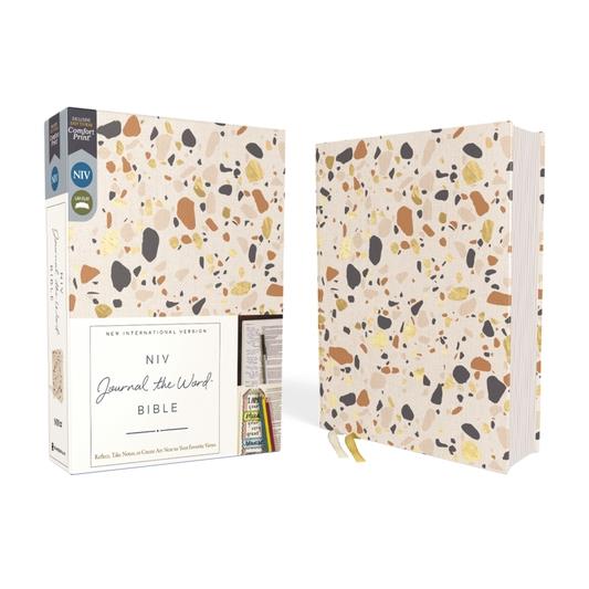 Niv, Journal the Word Bible (Perfect for Note-Taking), Cloth Over Board, Cream, Red Letter, Comfort Print