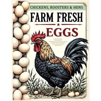 Chickens, Roosters and Hens coloring book for adultsRelaxation