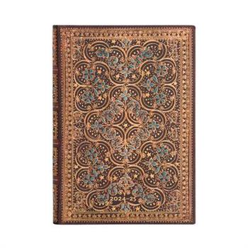 Paperblanks 2024-2025 Weekly Planner Restoration the Queen Binding 18-Month MIDI Horizontal Elastic Band 208 Pg 80 GSM