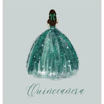 Quinceanera Guest Book with green dress