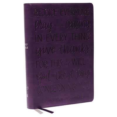 Kjv, Large Print Center-Column Reference Bible, Verse Art Cover Collection, Leathersoft, Purple, Red Letter, Thumb Indexed, Comfort Print