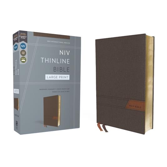 Niv, Thinline Bible, Large Print, Cloth Flexcover, Gray, Red Letter, Comfort Print