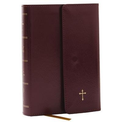 KJV Holy Bible, Compact Reference Bible, Leatherflex, Burgundy with Flap, 43,000 Cross-References, Red Letter, Comfort Print