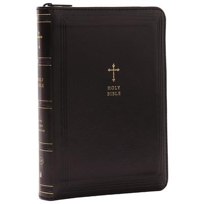 KJV Holy Bible, Compact Reference Bible, Leathersoft, Black with Zipper, 43,000 Cross-References, Red Letter, Comfort Print