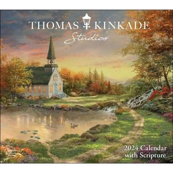 Thomas Kinkade Studios 2024 Deluxe Wall Calendar with Scripture