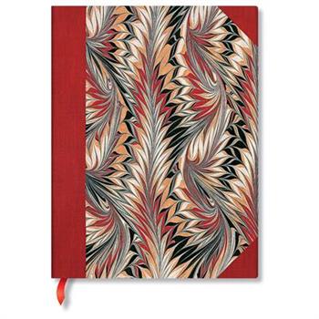 Paperblanks Rubedo Cockerell Marbled Paper Hardcover Ultra Lined Elastic Band Closure 144 Pg 120 GSM