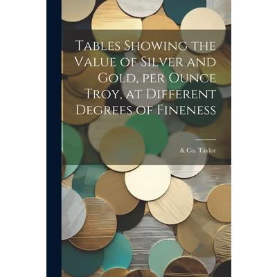 Tables Showing the Value of Silver and Gold, per Ounce Troy, at Different Degrees of Fineness