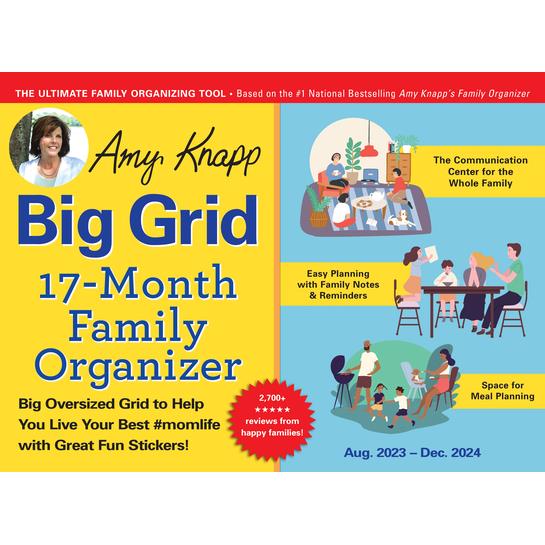 2024 Amy Knapp’s Big Grid Family Organizer Wall Calendar