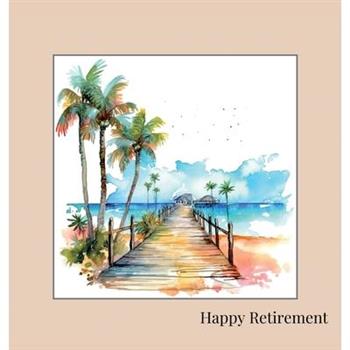 Happy Retirement Guest Book with lined pages (hardback)