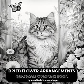 Garden Cats Grayscale Coloring Book