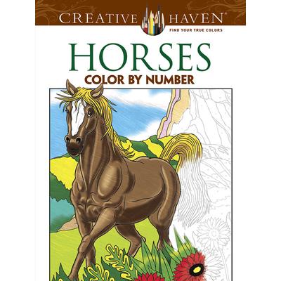 Horses Color by Number Adult Coloring Book