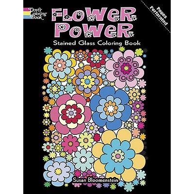 Flower Power Stained Glass Coloring Book
