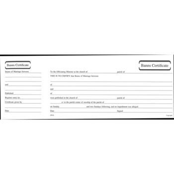 Banns of Marriage Certificate Book Mb6
