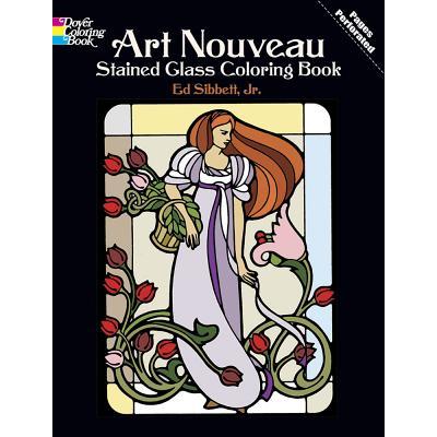 Art Nouveau Stained Glass Coloring Book