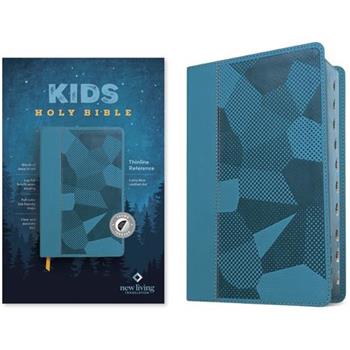 NLT Kids Bible, Thinline Reference Edition (Leatherlike, Camo Blue, Indexed, Red Letter)