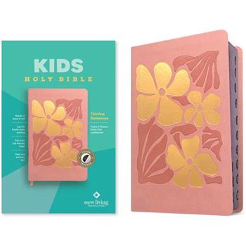 NLT Kids Bible, Thinline Reference Edition (Leatherlike, Tropical Flowers Dusty Pink, Indexed, Red Letter)