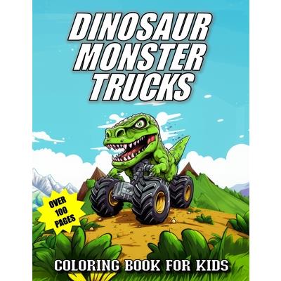 Dinosaur Monster Trucks Coloring Book For Kids