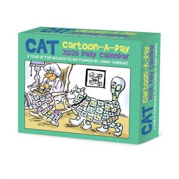 Cat Cartoon-A-Day by Jonny Hawkins 2026 5.4 X 6.2 Box Calendar