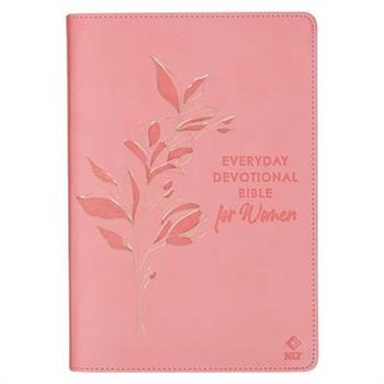 NLT Holy Bible Everyday Devotional Bible for Women New Living Translation, Vegan Leather, Pink Debossed