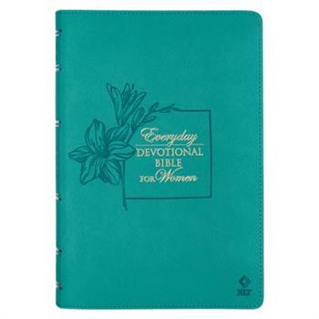 NLT Holy Bible Everyday Devotional Bible for Women New Living Translation Vegan Leather, Teal Debossed