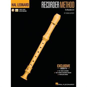 Hal Leonard Recorder Method by Sarah Jeffery - Book with 200+ Audio Demo & Backing Tracks & 40+ Video Lessons Included